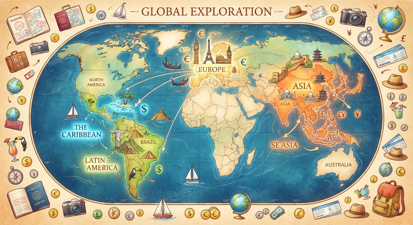 The Real Differences Between Traveling in Europe, Asia, Latin America, and the Caribbean